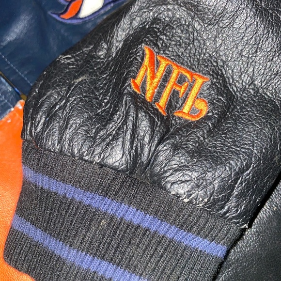NFL Authentic Vintage Broncos Denver Broncos Leather Jacket Size Small - Picture 5 of 9